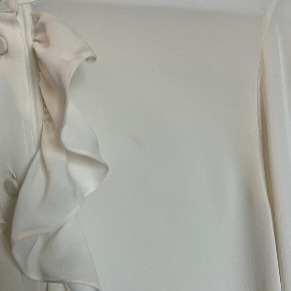 Used Khaite Keith Ruffle Ivory Silk Blouse - Picture 10 of 10